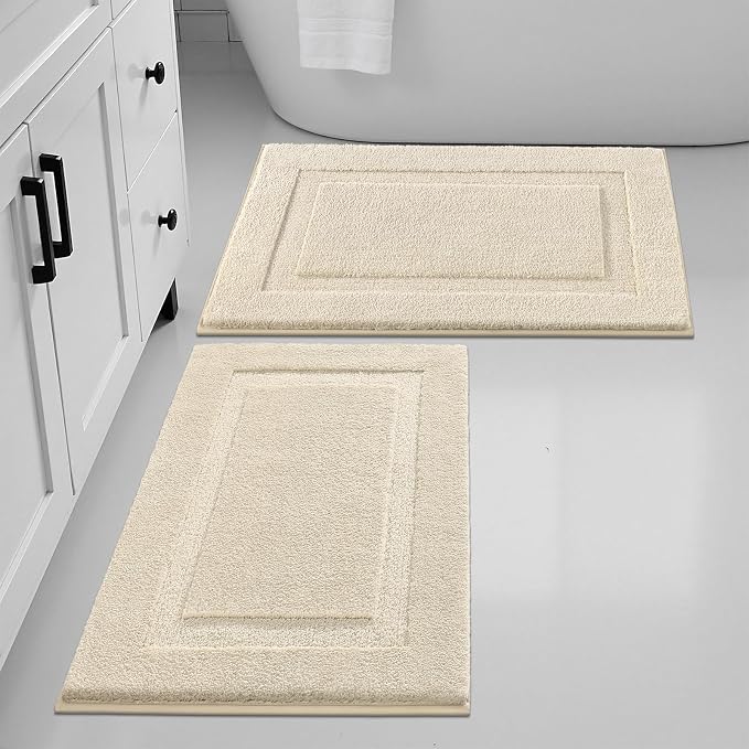 SHACOS Super Soft Bathroom Rugs Set of 2 Pieces 32x20 inch Fluffy Absorbent by SHACOS