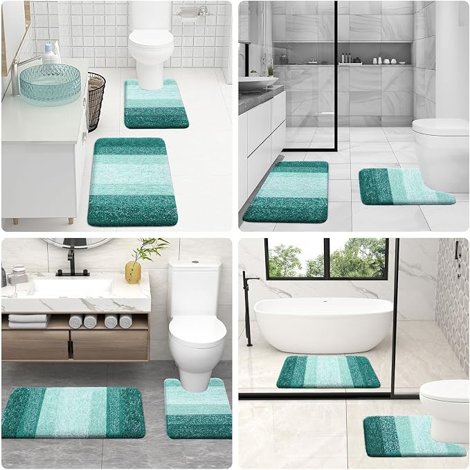 OLANLY Bathroom Rug Set 2 Piece, Soft Absorbent Microfiber Bath Rug Set - Image 9