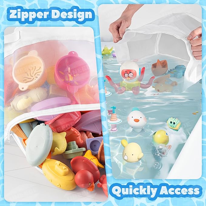 UNEEDE Bath Toy Organizer, 4 Gallons Bathtub Toy Storage Organizer, Quick - Image 4