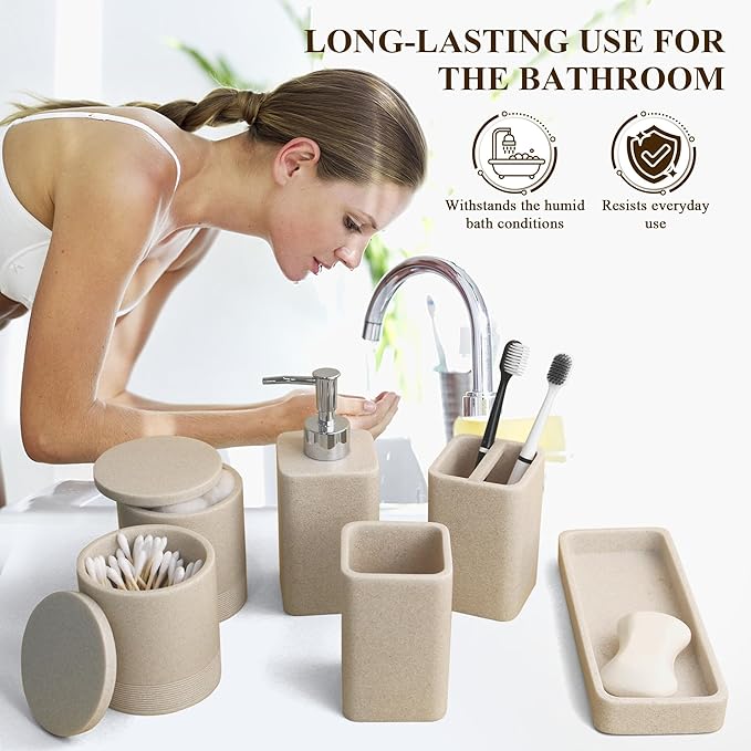 Bathroom Accessories Set, 6 Piece Bathroom Set - Image 4