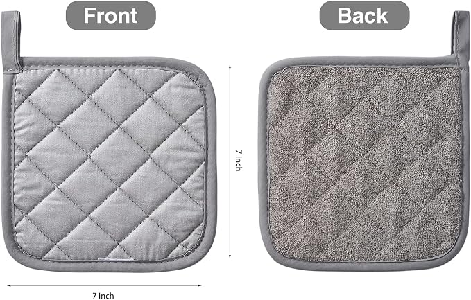 Kitchen Pot Holders Set Heat Resistant Pure Cotton Potholders Kit Trivets Large - Image 3