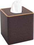 Tissue Box Cover Square Tissue Box Holder PU Leather Facial Organizer by XNONE