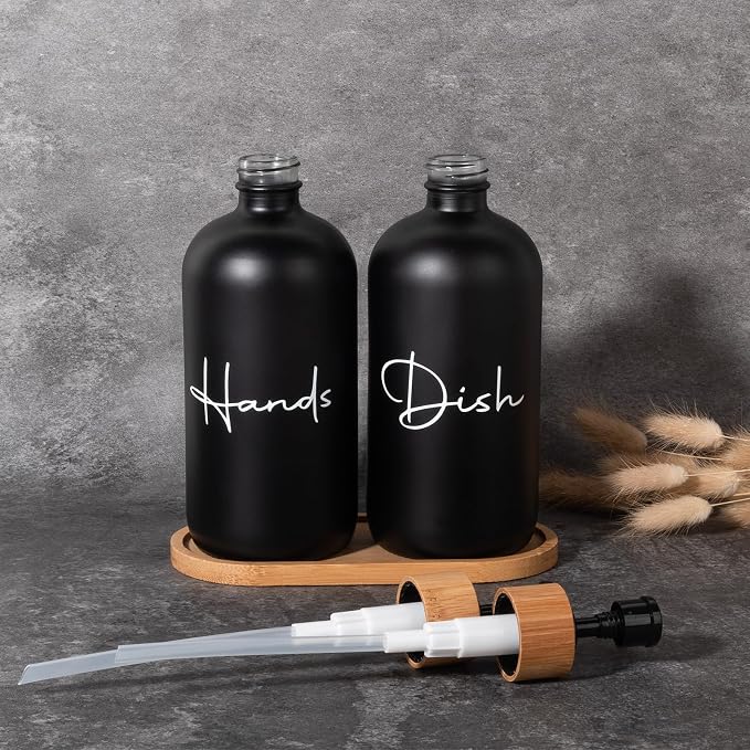 17 oz Hand Soap Dispenser Empty Glass Lotion Pump Bottles, Refillable Liquid - Image 5