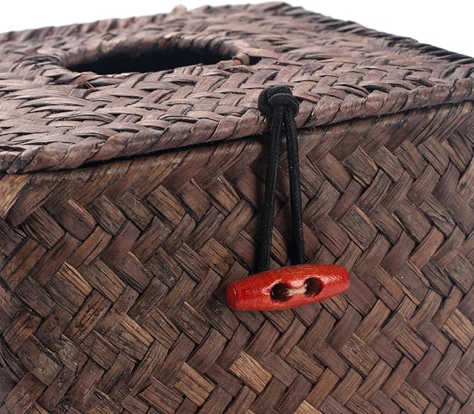 Seagrass Square Tissue Box Cover Woven Napkin Holder Decorative - Image 4