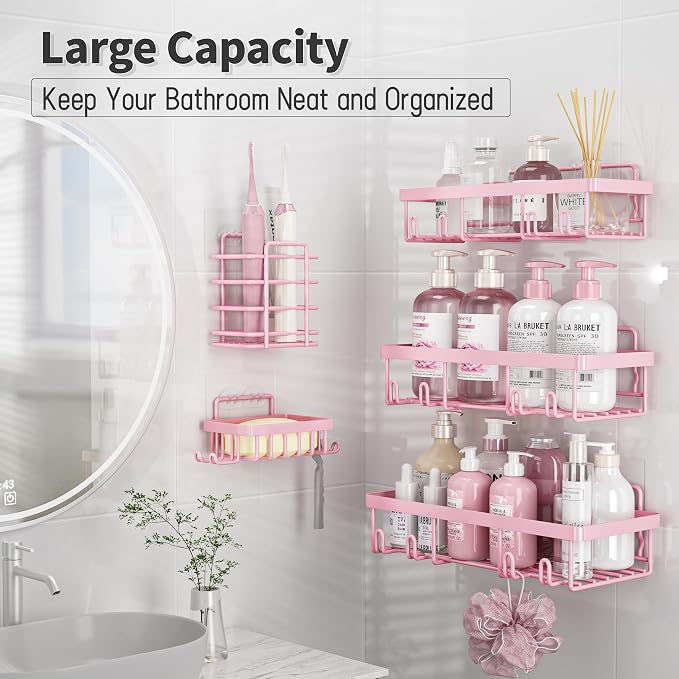 5 Pack Shower Caddy Organizer Rack Shelf - Image 3