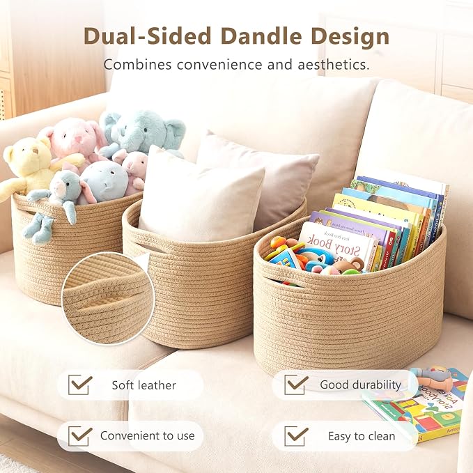 Cotton Rope Storage Basket, Woven Basket - Image 4