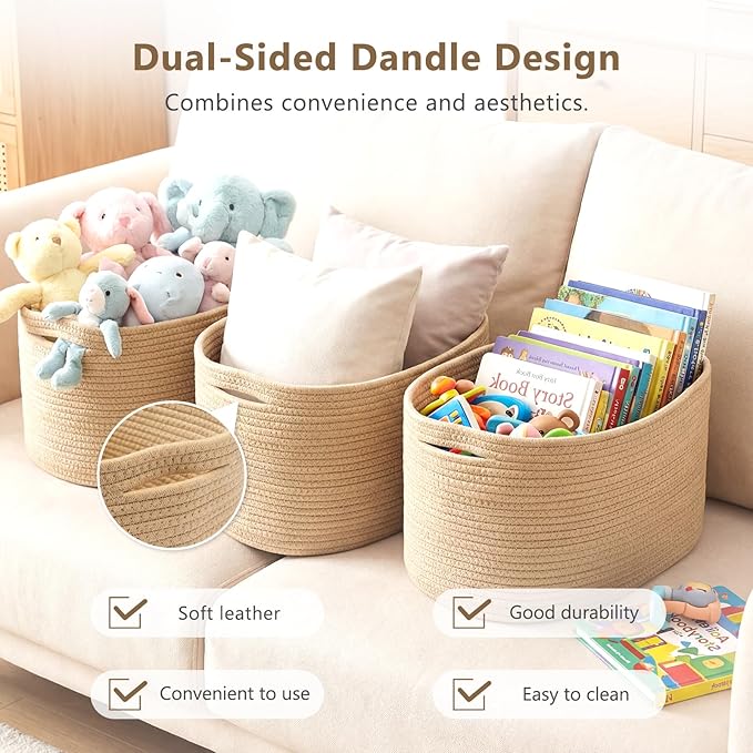 Cotton Rope Storage Basket, Woven Basket - Image 4