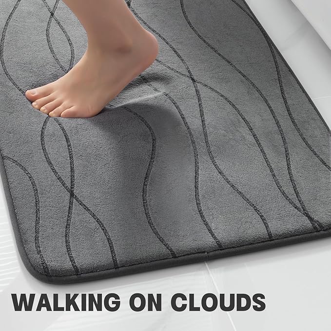 YIHOUSE Memory Foam Bathroom Rug Set, 3 Pieces - Image 4
