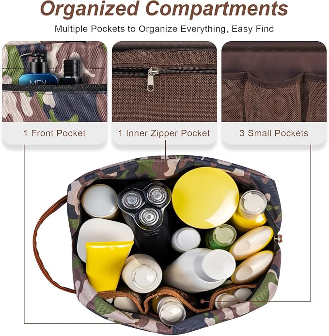 Travel Toiletry Bag for Men, Hanging Toiletry Organizer, Water Resistant - Image 4