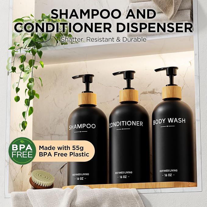 Shampoo and Conditioner Dispenser Set, Shower Soap Dispenser - Image 2