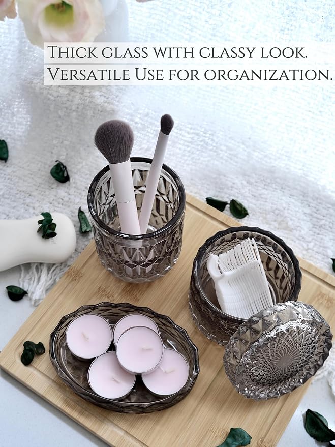 Gray Bathroom Accessories Set, Soap Dispenser, Soap Dish, Toothbrush Holder Set - Image 5
