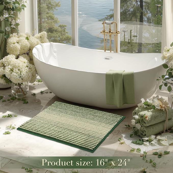 BSICPRO Bath Mat Rug for Bathroom Non Slip 17 x 24 Inches Water Absorbent - Image 6