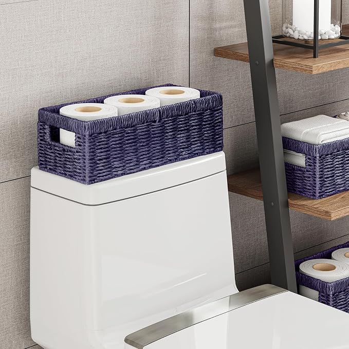 Vagusicc Wicker Storage Basket, Paper Rope Wicker Baskets - Image 4