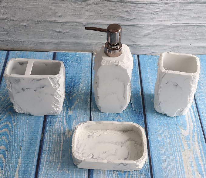 Hymmah Marble Bathroom Accessories Set, Marble Design Toothbrush Holder - Image 4