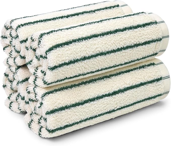 Jacquotha Striped Cotton Washcloths 4 Pack, 13” x 13” by Jacquotha