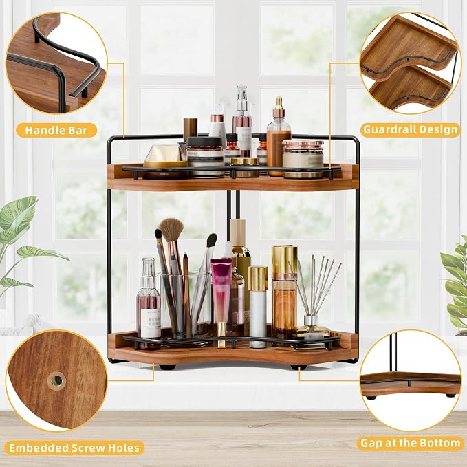 2-Tier Corner Bathroom Counter Organizer - Image 3