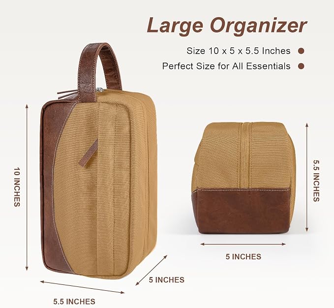 Travel Toiletry Bag for Men, Hanging Toiletry Organizer, Water Resistant - Image 3