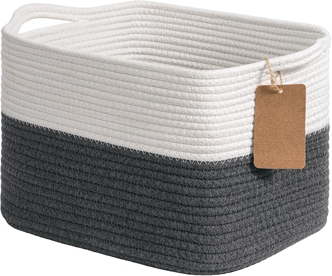 Goodpick Woven Storage Basket for Shelves, Baskets for Organizing, Cotton Rope by Goodpick