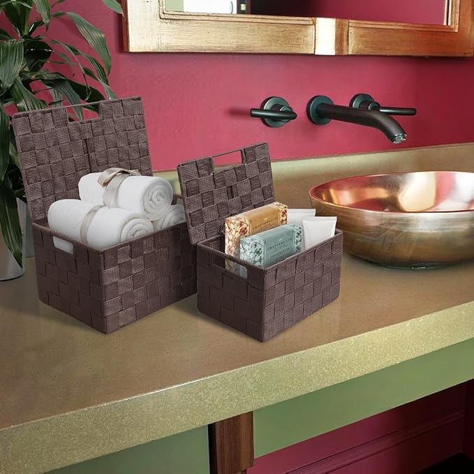 Sorbus Set of 3 Hand-Woven Storage Baskets - Image 4
