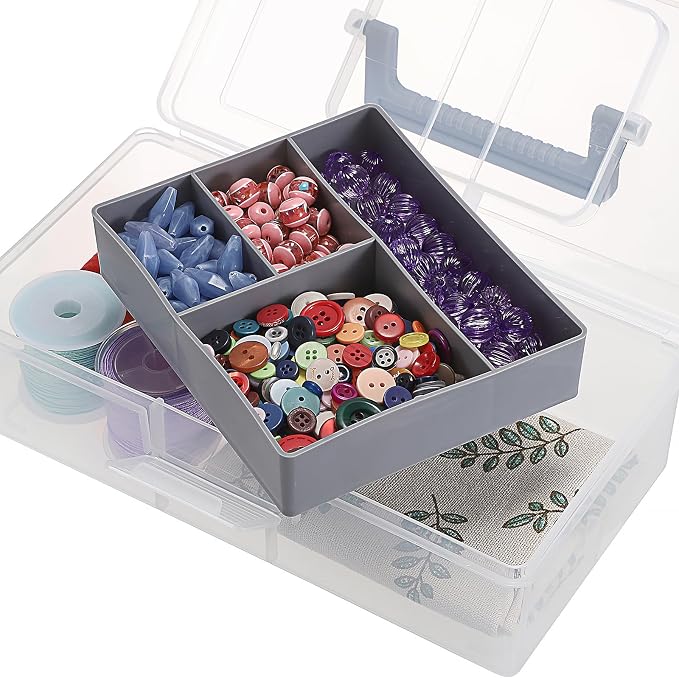 JUXYES 2 Pack Plastic Carry Storage Box - Image 4