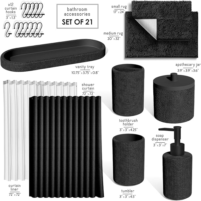 Clara Clark Black Bathroom Set - Image 2