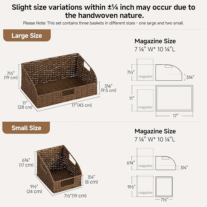 StorageWorks Paper Rope Pantry Storage Baskets, Wicker Baskets - Image 2