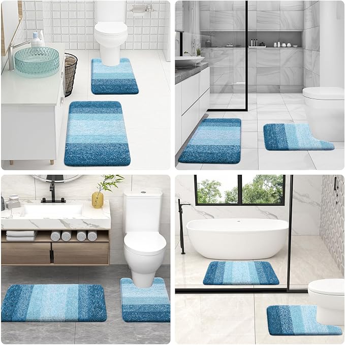 OLANLY Bathroom Rugs Sets 3 Piece, Soft Absorbent Microfiber Bath Mats and - Image 6