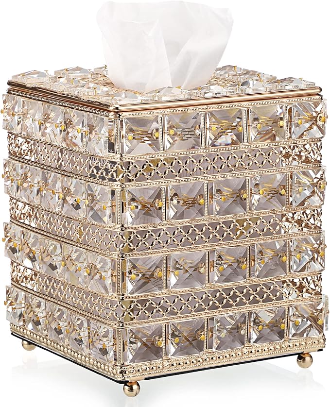Sumnacon Crystal Square Tissue Box Cover by Sumnacon