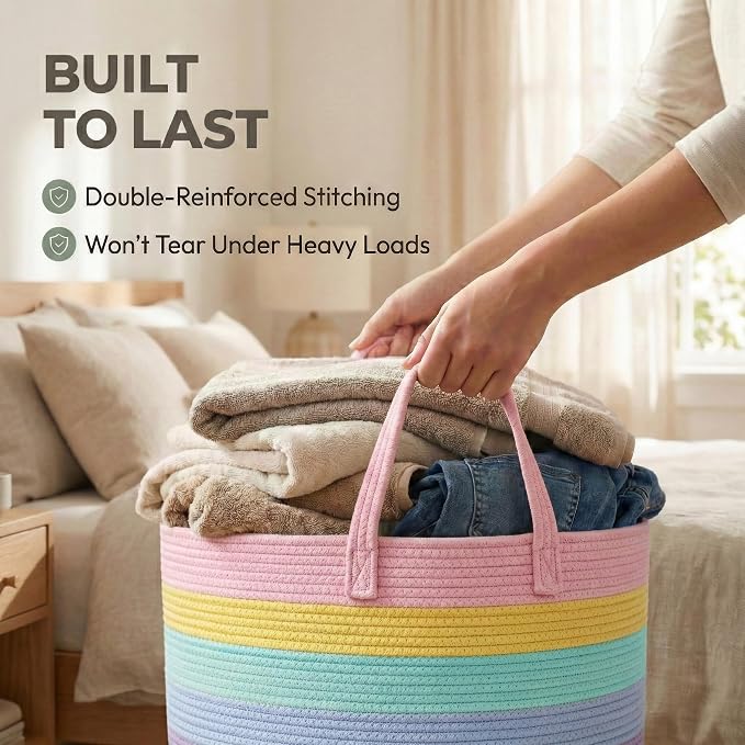 65L Extra Large Blanket Basket for Living Room - Image 6