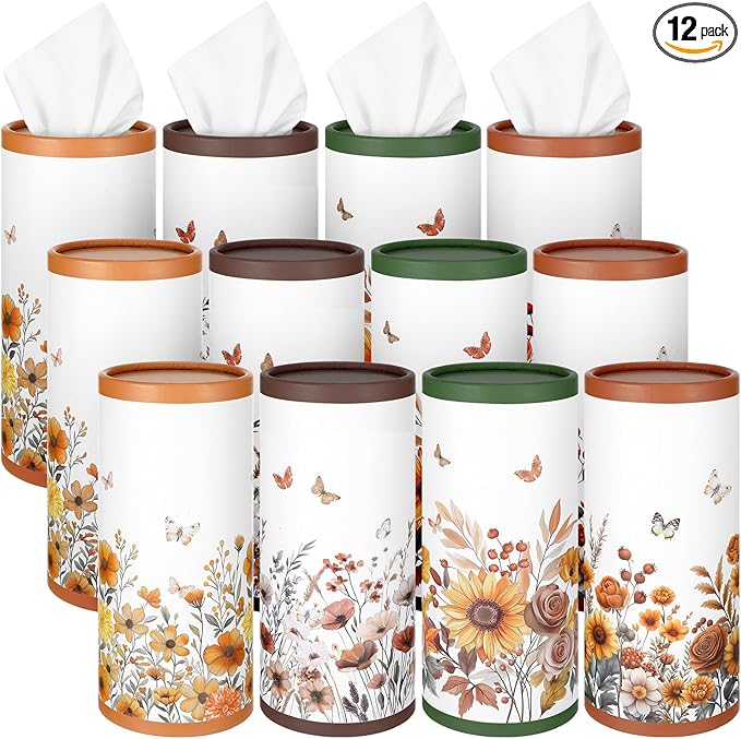 12 Pack Spring Floral Tissue Boxes by Fourluoo