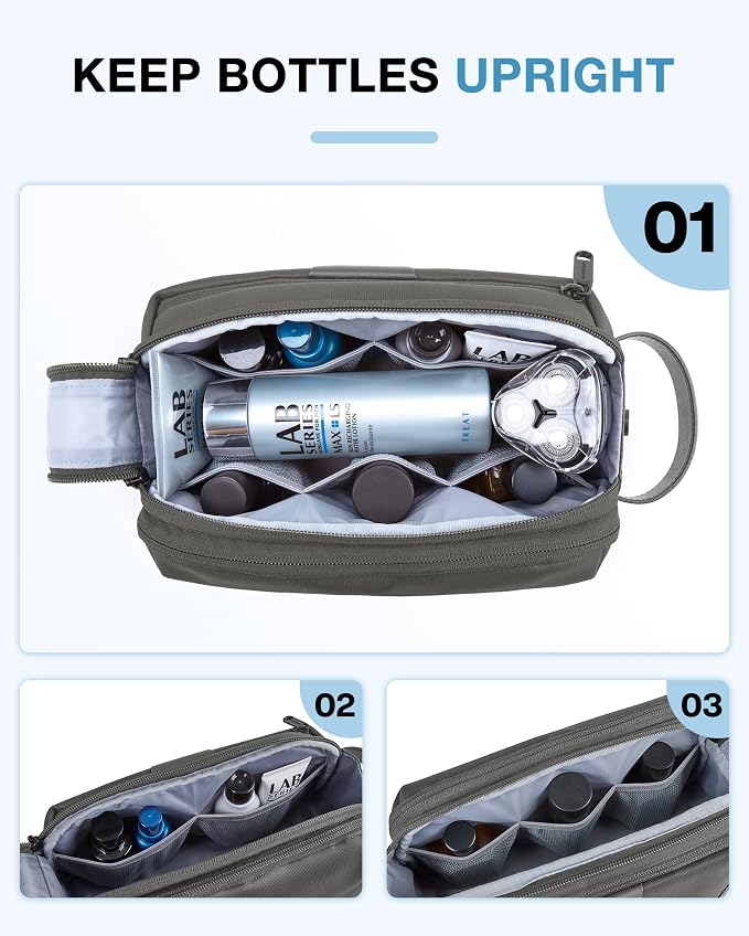 BAGSMART Toiletry Bag for Men, Large Travel Toiletry Organizer, Dopp Kit - Image 4