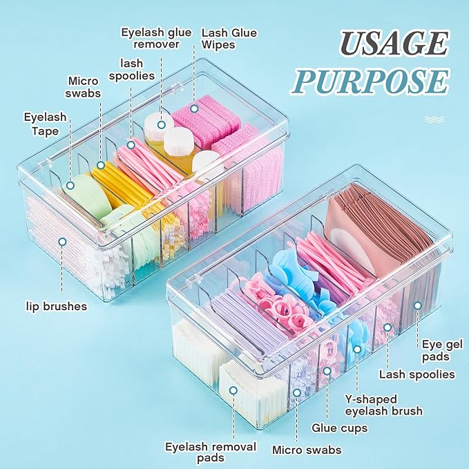 1 Pcs 8.5 x 4.9 x 3.5 Inch Large Capacity Acrylic Lash Extension Cart - Image 5