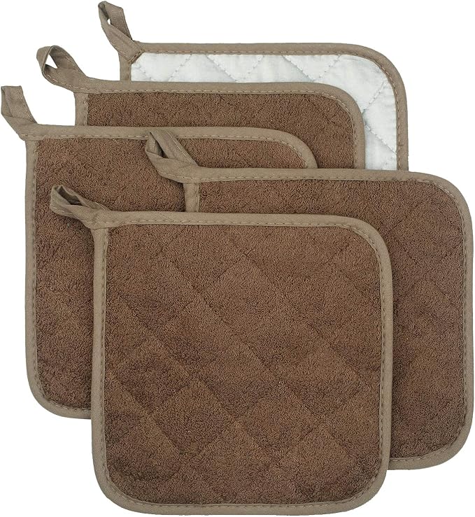 100% Cotton Kitchen Everyday Basic Terry Pot Holder Heat Resistant Coaster by Lifaith