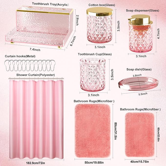 Pink Bathroom Accessories Set - Image 5