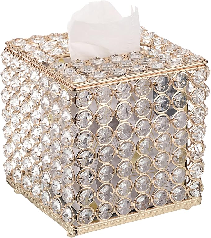 Sumnacon Crystal Square Tissue Box Cover by Sumnacon
