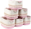 6 Pack Storage Basket for Shelves, Boho Cotton Rope Storage Bins by Degeyoyo