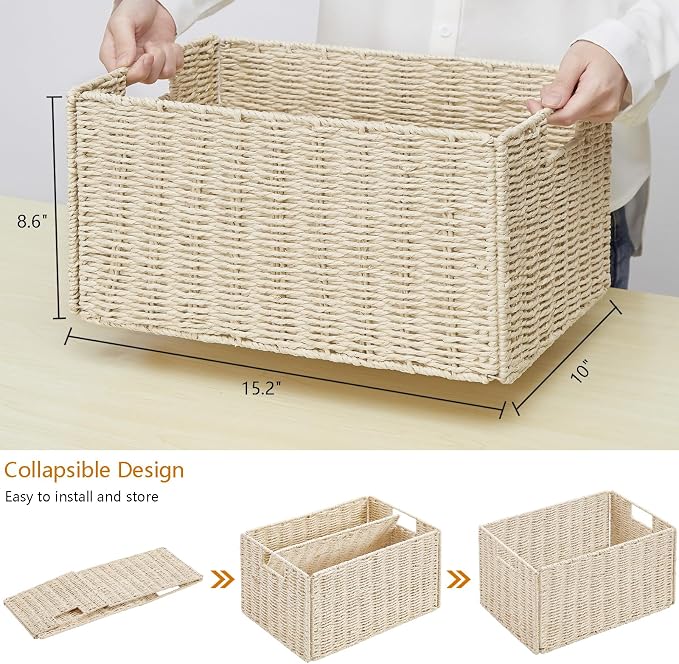Vagusicc Wicker Storage Basket, Small Storage Baskets - Image 2