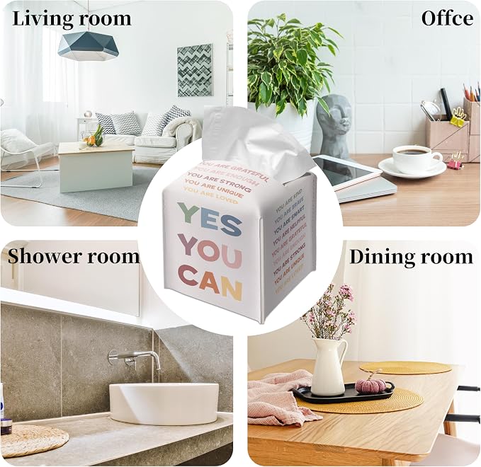 Grace Yonks Cute Motivational Tissue Box Cover Square, Cube Case - Image 6