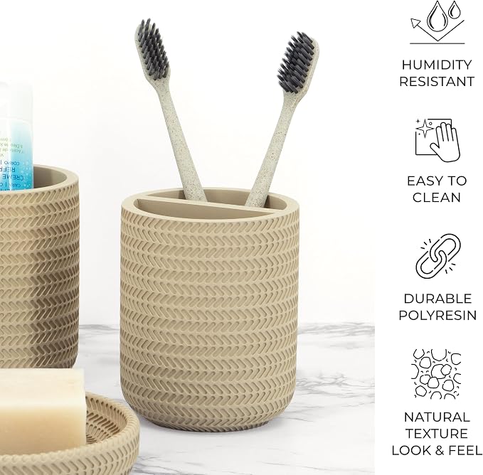 ZCCZ Beige Bathroom Accessories Set 4 Pcs - Image 4