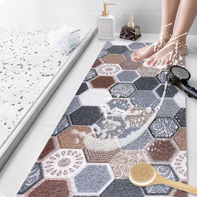 Bathtub Mat Shower Mat Non-Slip, 16x 39 Inch, Soft Comfort Bath Mat - Image 7