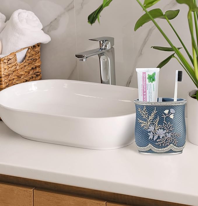 Zahari Home 4pc Capri Bathroom Accessories Sets Modern Classic Soap Dispenser - Image 4
