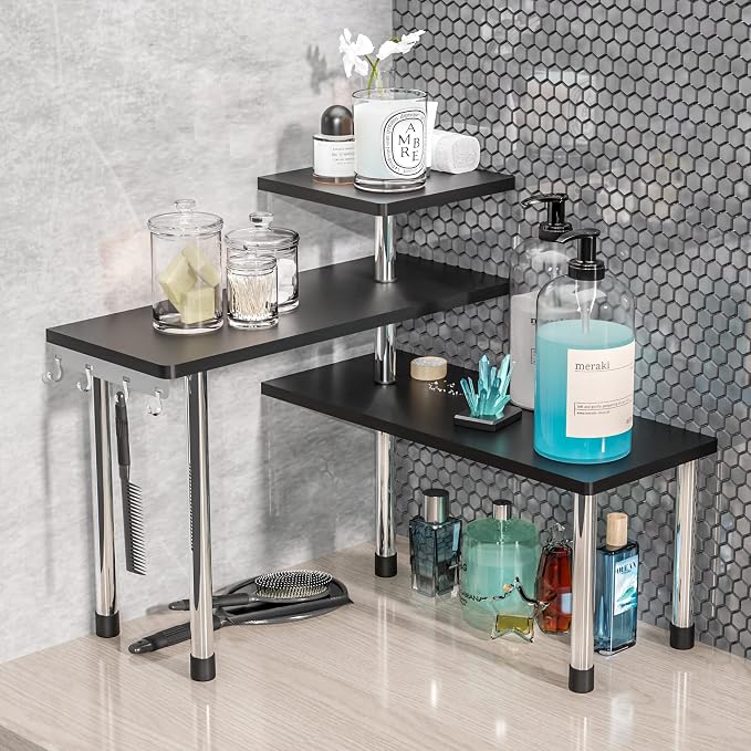 ZHWS Bathroom Counter Organizer Corner Shelf – Bathroom Organization Bamboo 3 by ZHWS