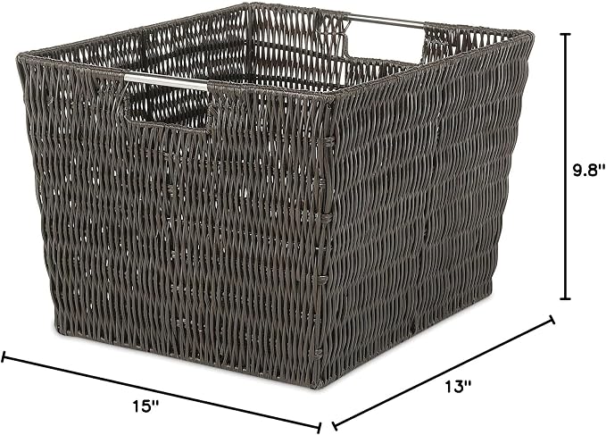Whitmor Rattique Storage Tote Basket - Image 3