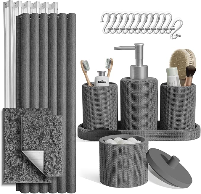 Clara Clark Grey Bathroom Set by ClaraClark