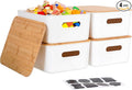 Citylife Storage Bins with Bamboo Lids 13QT Plastic Storage Containers by Unknown
