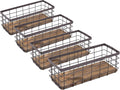 TIEYIPIN Small Metal Wire Storage Basket, Detachable Wood Base Storage by TIEYIPIN