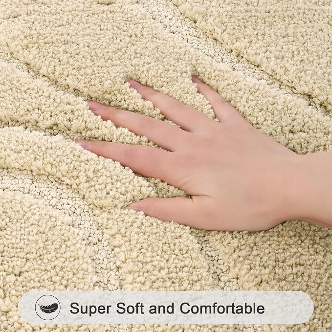 HEBE Bathroom Rugs Sets 5 Piece, Soft Absorbent Microfiber Bath Mat - Image 3