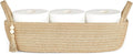 Mkono Small Storage Basket for Toilet Tank Top Boho Bathroom Decor Woven Rope by Mkono