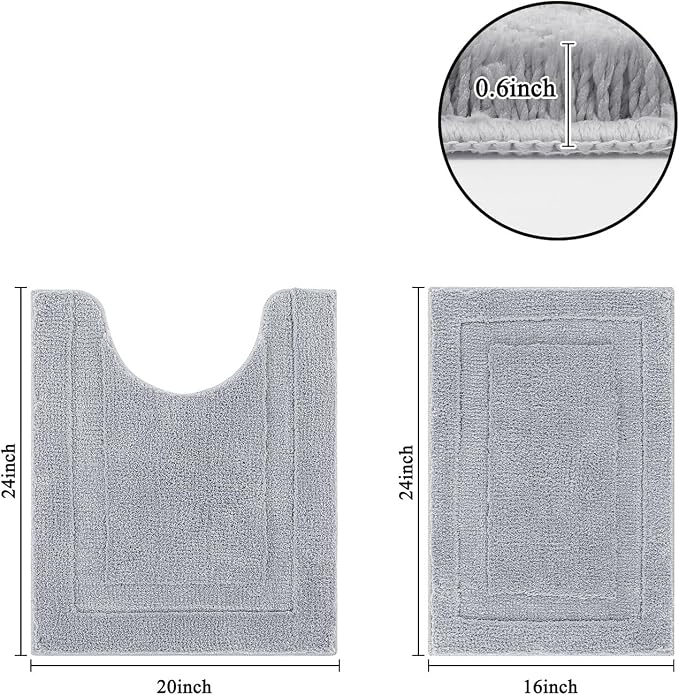 SHACOS Small Bathroom Rugs Set of 2 Pieces Bath Rugs - Image 2