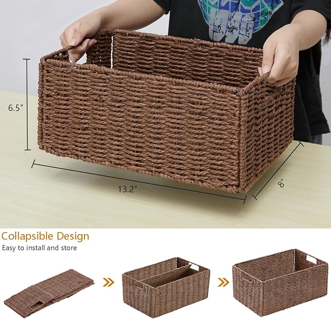 Vagusicc Wicker Storage Basket, Small Storage Baskets - Image 2